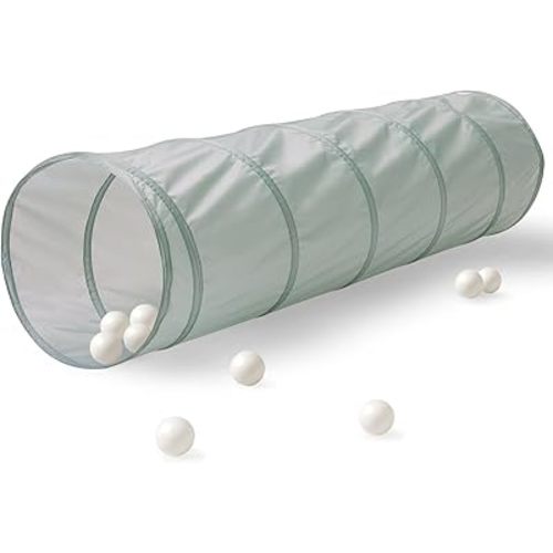 3 Sprouts Kids Play Tunnel - Pop Up Collapsible Tunnels with Recycled Fabric - Fun Crawling Tunnel for Toddler, Baby, Children to Crawl Through, Gross Motor Toy for Indoor Play - Green