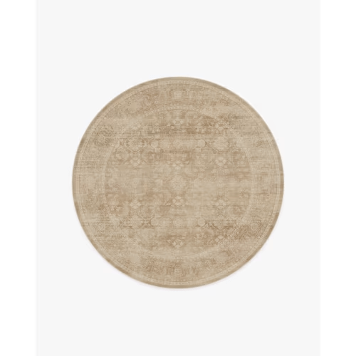 Ophelia Warm Natural Rug 6’ Circle - cushioned pad