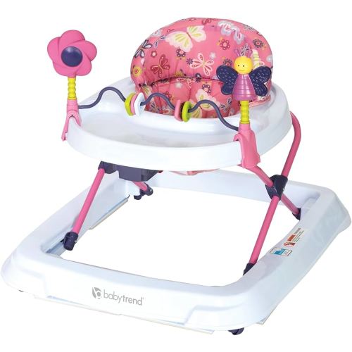 Smart Steps Trend Activity Walker with Removeable Toy Bar, Multi-Directional Front Wheels, Tray, Adjustable Height and Flat Fold Frame for Storage, Ages 6 Months +, Emily Pink