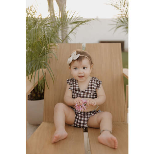 Girls Two Piece Swimsuit | Chocolate Gingham