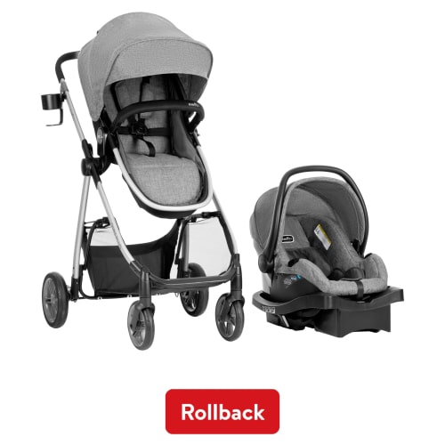 Evenflo Omni Plus Modular Travel System with LiteMax Sport Infant Car Seat, Mylar Gray, Unisex