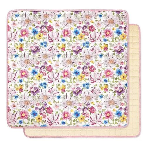 Baby Play Mat 50 x 50, Thicker Baby Crawling Mat, Non-Slip Baby Playmat for Floor, Foldable and Machine Washable Baby Floor Mat, Floral