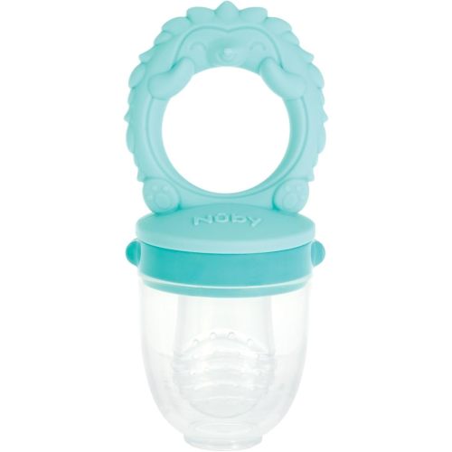 Nuby Silicone Nibbler Feeder for Kids - Soft Baby Feeding and Teething Toy - 10+ Months - Aqua Hedgehog