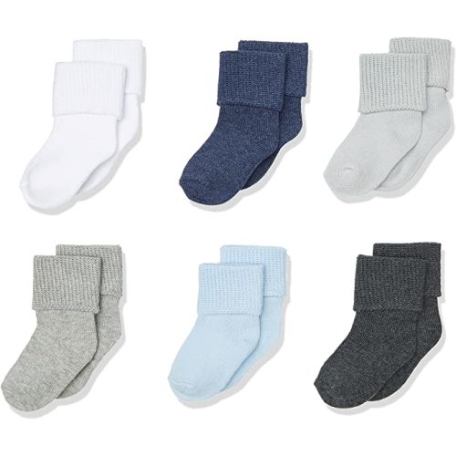 Luvable Friends Unisex Baby Newborn and Baby Socks Set - 0-6 Months - Blue Gray