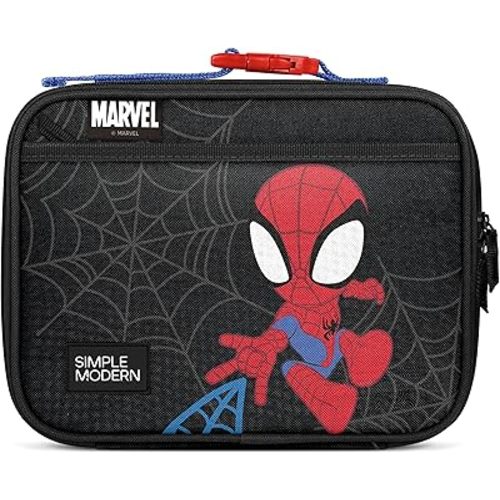 Simple Modern Marvel Kids Lunch Box for School | Reusable Insulated Lunch Bag for Toddler, Girl, and Boy | Meal Containers with Exterior & Interior Pockets | Hadley Collection | Spidey Kid