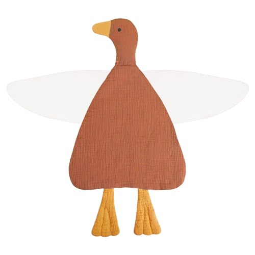 Wimist Baby Toys Lovey Blanket Soft Duck Blankets for Newborn Essentials 0-6 Months, Sensory Stuffed Animal Security Blanket for Boys and Girls (Brick, Duck)