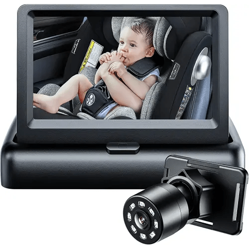Itomoro Baby Car Mirror, View Infant in Rear Facing Seat with Wide Crystal Clear View,360° Rotation Plug and Play Easy Install baby car monitor 1080p