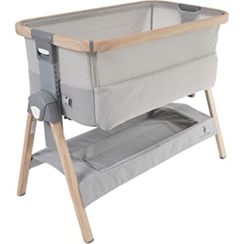 Venice Child California Dreaming Bedside Crib Bassinet w/Travel Bag, Removable Compressed Cotton Mattress, Height Adjustable, Easy Clean - Grey