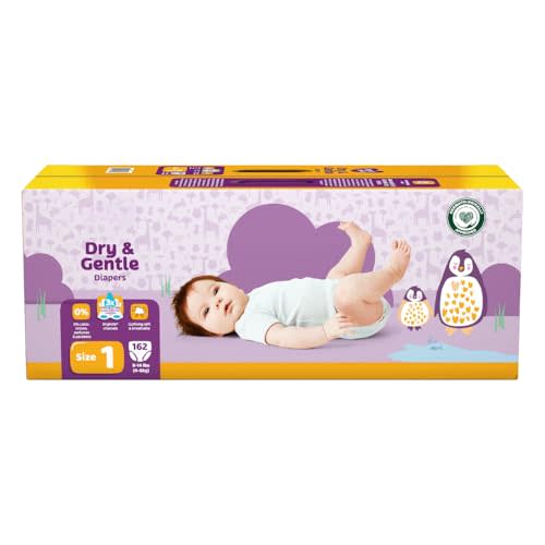 Choice Dry & Gentle Diapers, Size 1, 162 Count