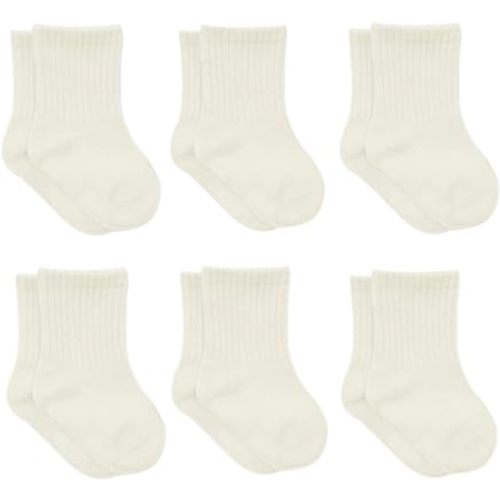 bistyle Baby Grip Ankle Socks 6 Pairs | Newborn Infant Toddlers Socks Organic Cotton | Kids Boys Girls Ankle Socks