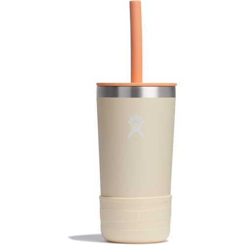 Hydro Flask Kids 12 Oz Tumbler with Lid and Straw for School - Insulated Stainless Steel in Coconut Cream