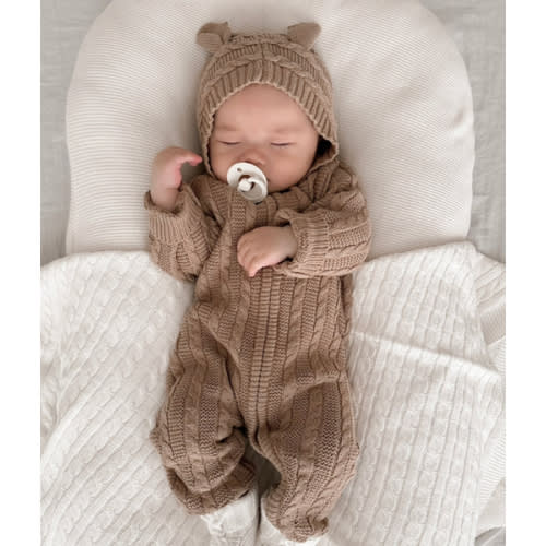 Luna + Luca Baby Bear Jumpsuit - Acorn