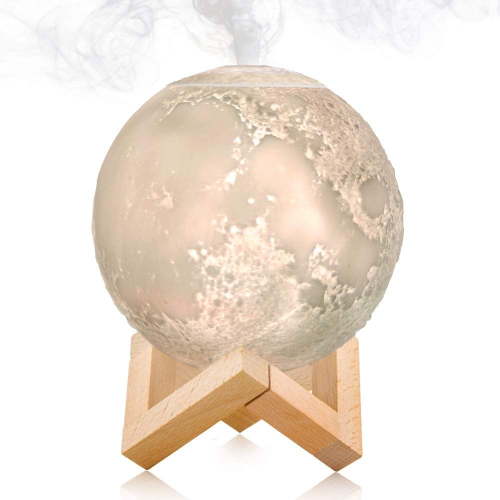 LNGOOR Moon Lamp Cool Mist Humidifier, 3-in-1 Ultrasonic Humidifier & Essential Oil Diffuser for Baby, USB Personal Humidifiers with 8 Colors LED Night Light for Kids Bedroom, Office, Car, Plants