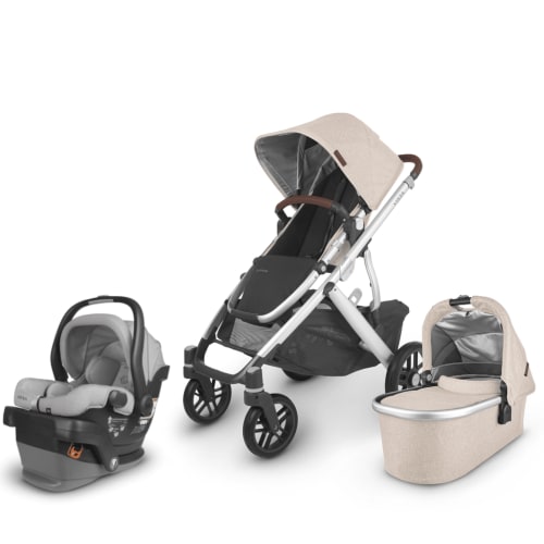 UPPAbaby VISTA V2 and MESA V2 Travel System - Declan Oat Melange - Stella Brushed Grey Melange