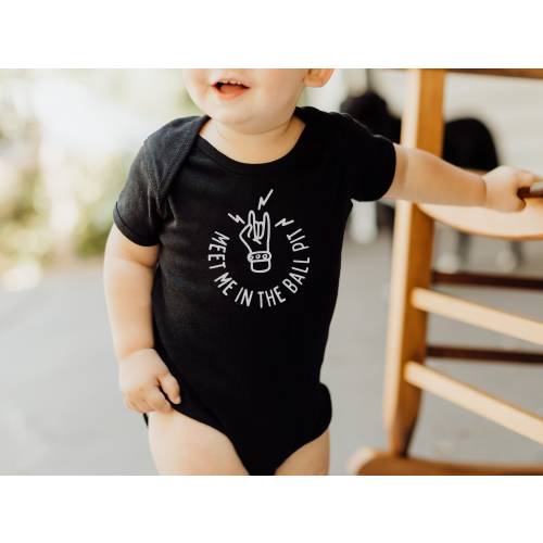 Funny Baby One Piece Body Suit, Rock and Roll Mosh Pit Infant Outfit, Alternative Baby Shower Gift, Emo Music Mom, Pop Punk Rock Dad Present