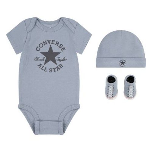 Converse Baby Boys' Short Sleeve Bodysuit With Hat & Bootie Set - Blue