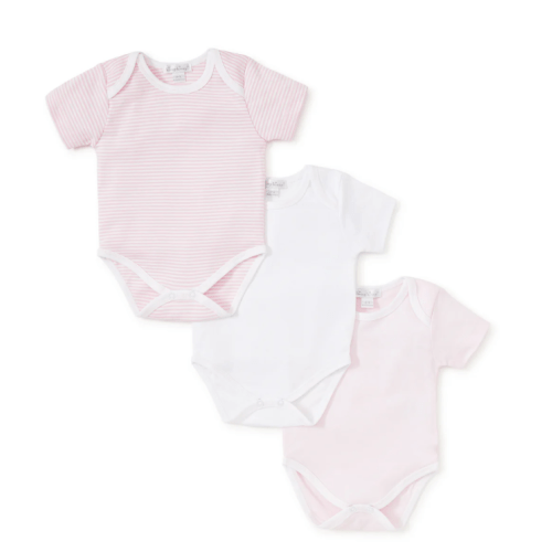 Simple Stripes Pink 3 Pack Bodysuit Set