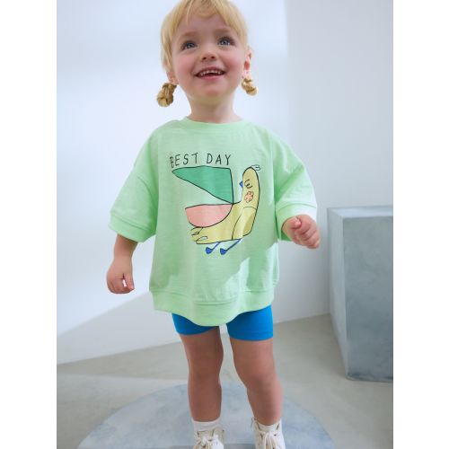 Green Bird Short Sleeve T-Shirt and Cycle Shorts Set (3mths-7yrs)