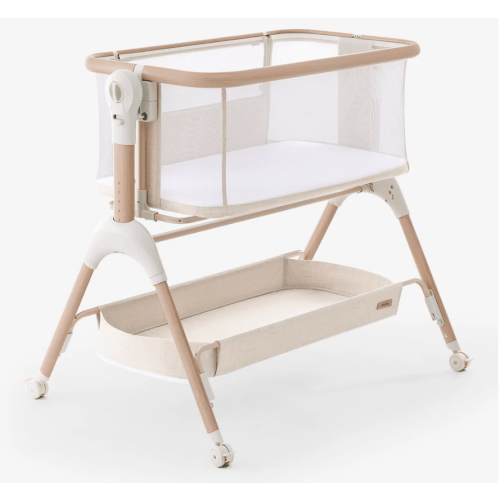 HARPPA Cuddly Signature | 3-in-1 Rocking Baby Bassinet & Bedside Sleeper with Anti-Reflux Mattress for Newborns | Attaches to Bed, Adjustable Height, Tool-Free Setup, Portable Wheels, CPSC Certified, Gentle Rocking Motion | Ideal for Infants, Safe Co-Slee