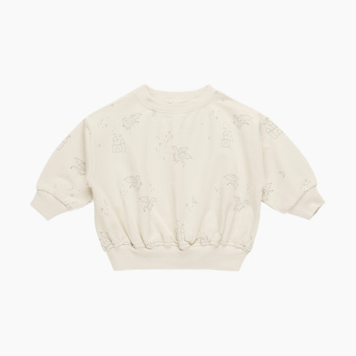 Quincy Mae Relaxed Sweatshirt - Natural, 6-12 M