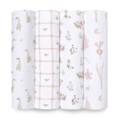 aden + anais essentials 4-pk Cotton Muslin Swaddles