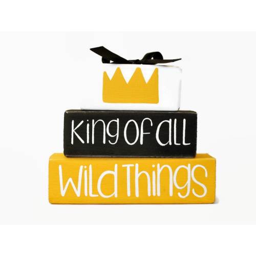 Where The Wild Things Are Crown Nursery WoodenBlock Shelf Sitter Stack