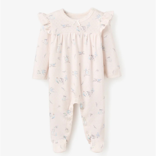 Meadow Mouse Printed Organic Cotton Pointelle Jumpsuit – Elegant Baby