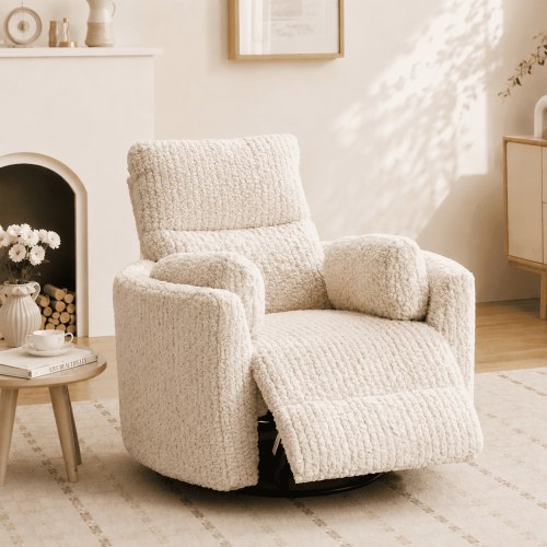 Comfort Stretch, Nursery Power Swivel and USB Charging Recliner, Beige
