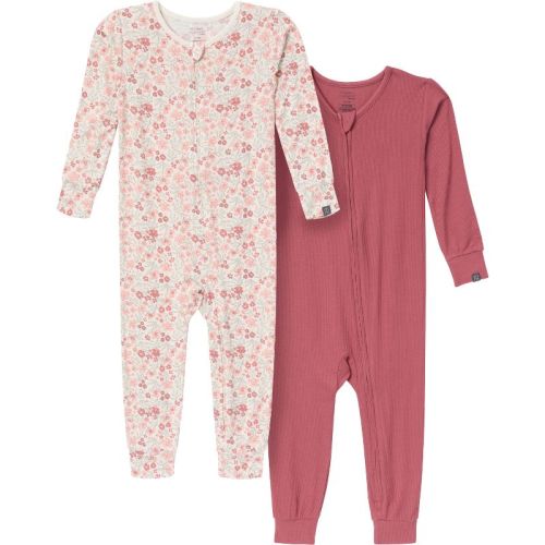 Modern Moments™ By Gerber Baby Girls' 2-pack Tight Fitting Footless Pajamas, Dark Teal Rose, 3-6 Months