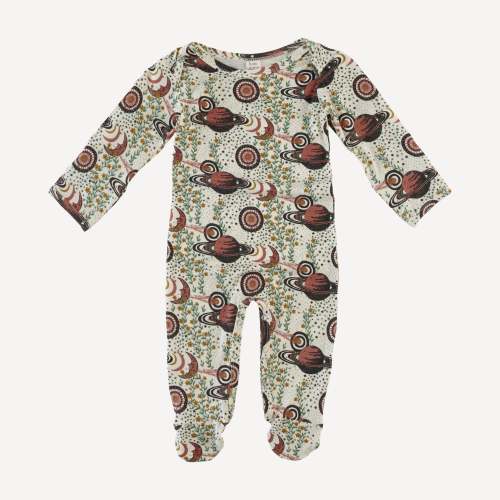 long sleeve lap neck footie | mystical planets | bamboo – kate quinn