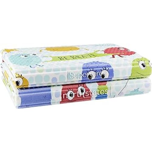 Toddleroo by North States 71" x 71" Foldable Toddleroo Friends Padded Play Mat. Extra Large Foam Baby Play Mats for Floor, Waterproof Tummy Time Mat for Indoor & Outdoor Use