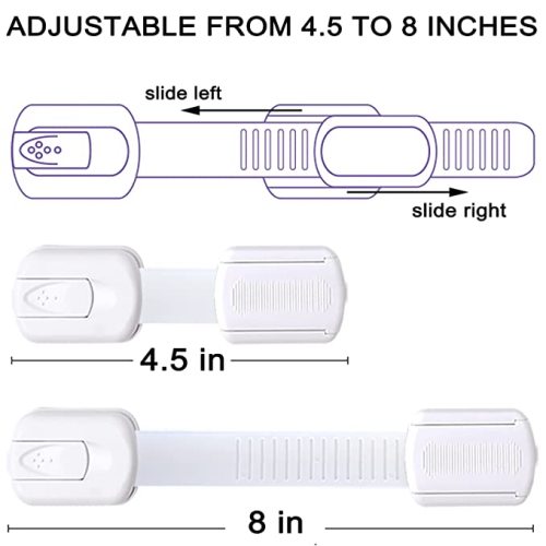 Baby Proofing 12 Pack Child Safety Cabinet Locks - Quick & Easy to Install, 3M Adhesive No Drilling