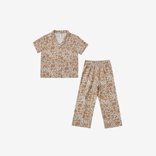 Classic Organic Cotton Pajama Set - Beige Bloom                  – bitte