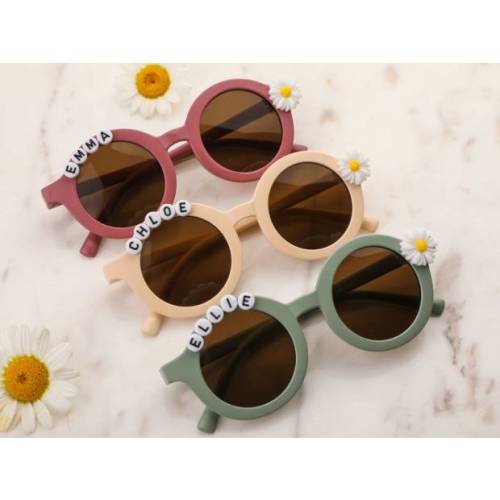 MultiBracelet Floral Daisy Personalized Name Sunglasses
