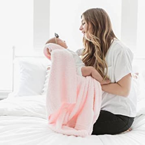 SARANONI Bamboni Luxury Baby Blanket (Light Pink, Mini 15" x 20")