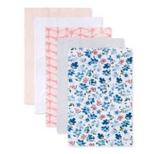 Set of 5 Botanical Gardens Burp Cloths