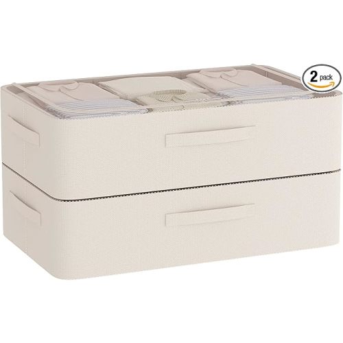 Under Bed Storage Bins Frame Storage Box Oxford Fabric Sturdy Underbed Container Foldable Stackable Large Capacity Clothes Organizer