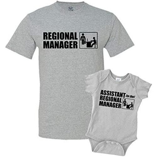 Regional Manager/Assistant Combo Matching Dad Baby Shirts or Bodysuit