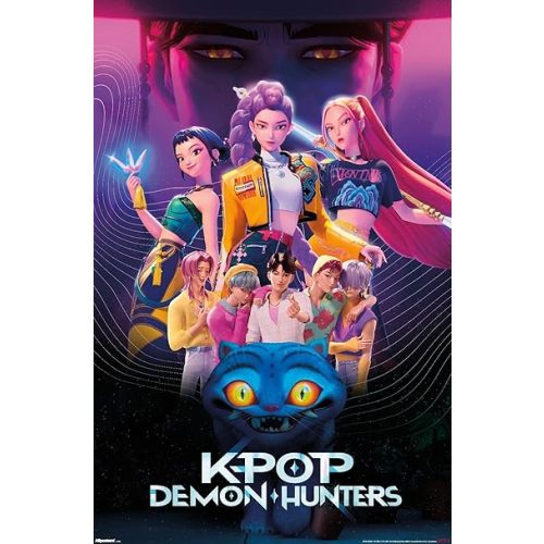 Netflix KPop Demon Hunters (2025) - Group Wall Poster, 34L" x 22.4W", Unframed Version