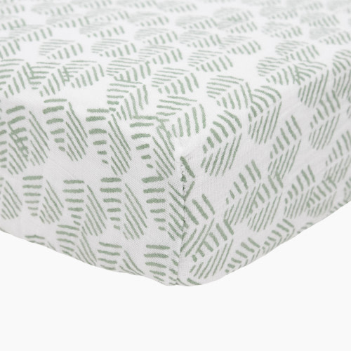 Little Unicorn Cotton Muslin Crib Sheet - Leaf Motif