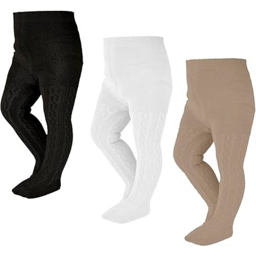 EPEIUS Baby Girl Tights Thick Cable Knit Leggings Stockings Cotton Pantyhose for Newborn Infant Toddler 3/4/5/6 Pack