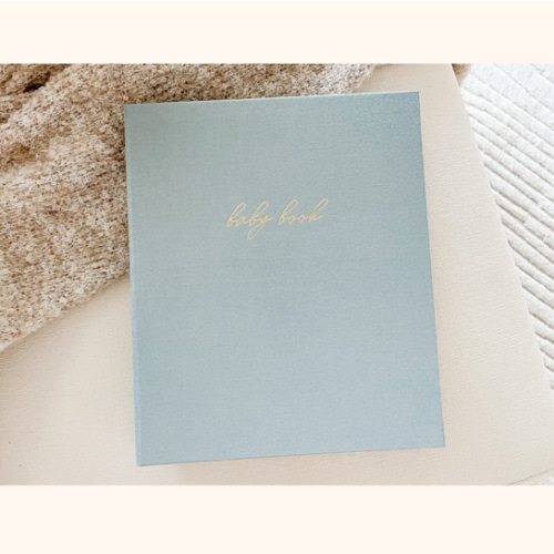 First Year Baby Memory Book - Dusty Blue