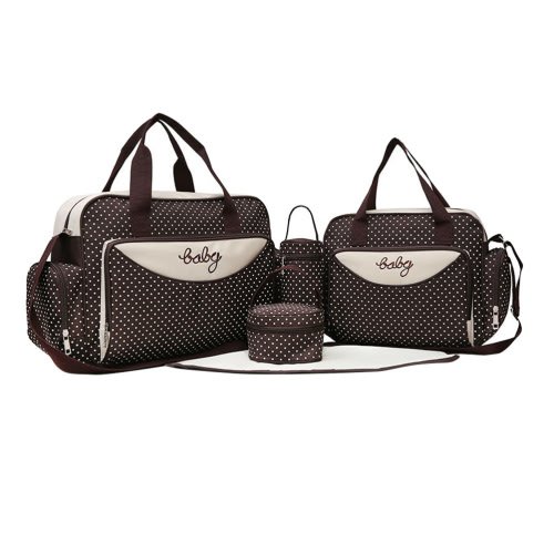 Ounona Multifunctional Tote Diaper Bags with 5-Piece Organizer, Coffee