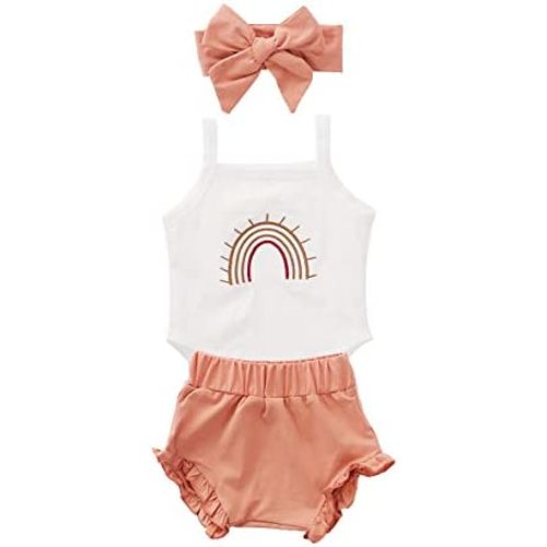 Thorn Tree Newborn Baby Girls Boys Clothes Cotton Suit Cute Baby Kid Infant Romper Play Wear Summer Rainbow Outfits