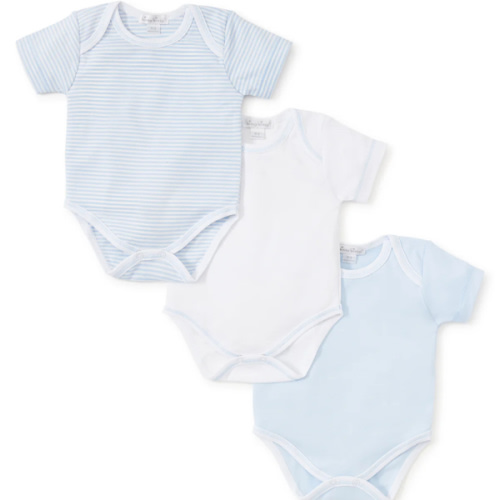 Blue Stripe 3 Pack S/S Bodysuit Set | 0-3 M