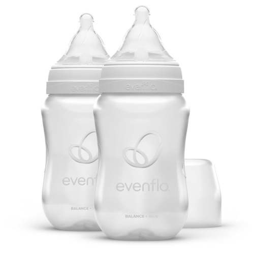 Evenflo Balance Wide Baby Bottles, Platinum White Color 9oz 2 Count