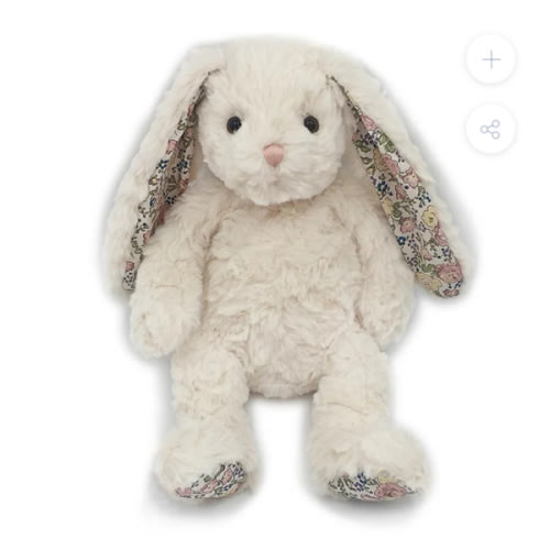 Faith Cream Floral Bunny Plush Toy