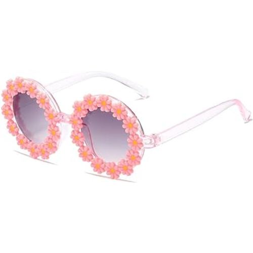 OZPYKAE Girl Round Flower Sunglasses,Flower Shaped Cute Glasses UV 400 Protection Outdoor Girl Boy Gifts Eyewear Sunglasses