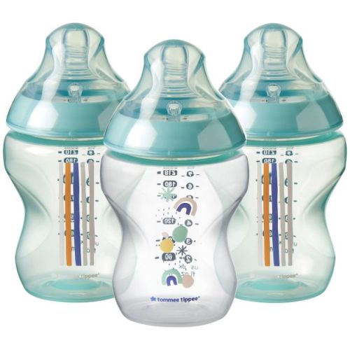 Tommee Tippee Closer to Nature Bottle - Rainbow Fun Boy - 3pk/9oz