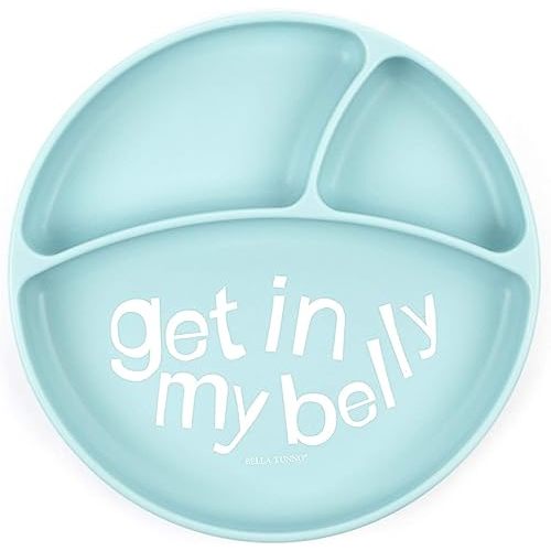 Bella Tunno Wonder Plate - Silicone Suction Plates For Baby and Toddler Plates, Microwave and Dishwasher Safe Food-Grade BPA Free Silicone, Get In My Belly One Size WP29